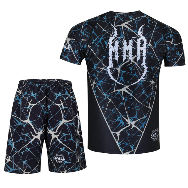 Compression MMA Set Top And Bottom Shirts And Shorts (SI-10403) | Ideal for All Surfaces, Kids & Adults | Match-Ready | Includes Pump & Needle | Durable & Long-Lasting Performance