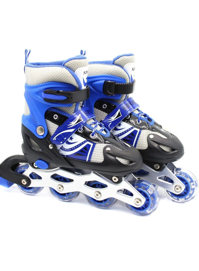 Full Set Single Flash S/M/L Children's Roller Skates Adult Roller Skates Adjustable Skates 905 | Ideal for All Surfaces, Kids & Adults | Match-Ready | Includes Pump & Needle | Durable & Long-Lasting Performance