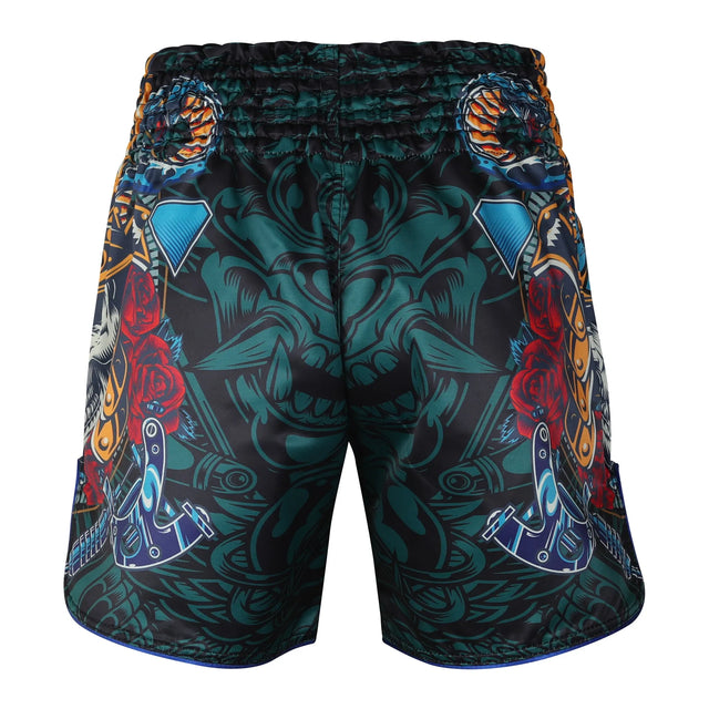 Muay Thai Shorts Green Black For professionals And Beginners (SI-3260) | Ideal for All Surfaces, Kids & Adults | Match-Ready | Includes Pump & Needle | Durable & Long-Lasting Performance