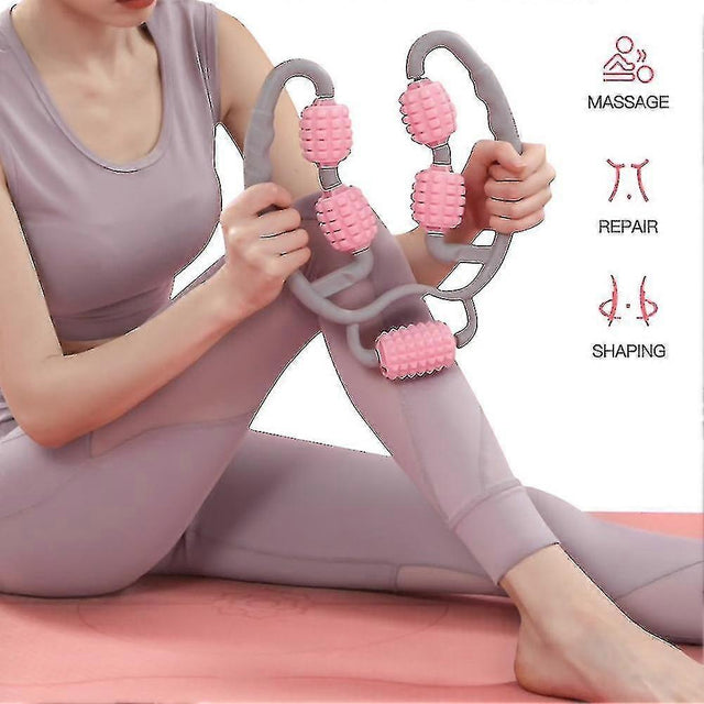 Fitness Foam Shaft Ring Leg Clamp Massager Eliminate Muscle Relaxation Wheel Calf Massage Roller | Ideal for All Surfaces, Kids & Adults | Match-Ready | Includes Pump & Needle | Durable & Long-Lasting