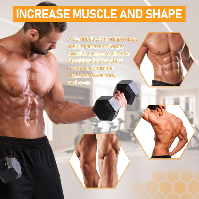 Rubber Dumbbells with Steel Grip