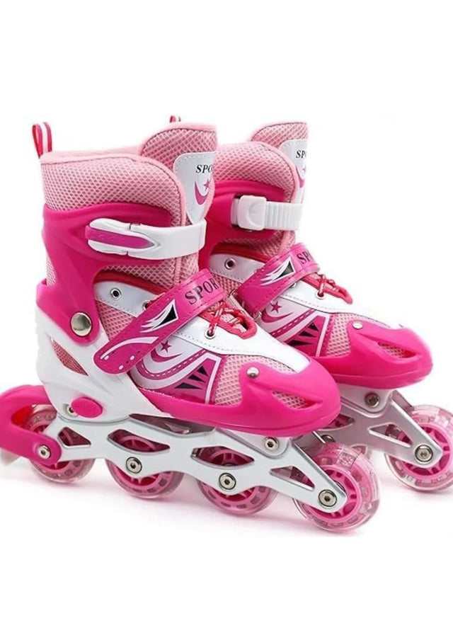 Full Set Single Flash S/M/L Children's Roller Skates Adult Roller Skates Adjustable Skates 905 | Ideal for All Surfaces, Kids & Adults | Match-Ready | Includes Pump & Needle | Durable & Long-Lasting Performance