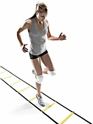 High Quality Plastic Speed Agility Training Ladder Soccer Training Ladder | Ideal for All Surfaces, Kids & Adults | Match-Ready | Includes Pump & Needle | Durable & Long-Lasting Performance