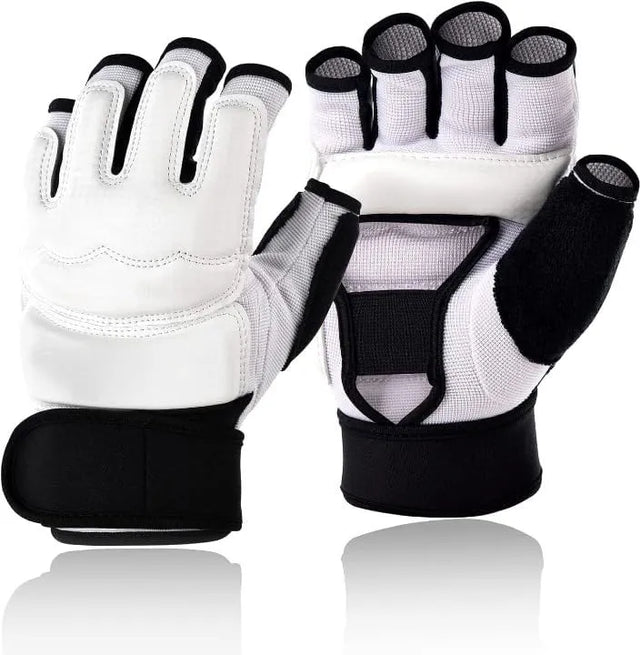 Taekwondo Gloves hand Protectors Half Finger Set Support Fit For Sparring Martial Arts Boxing Training Taekwondo Karate For Men | Ideal for All Surfaces, Kids & Adults | Match-Ready | Includes Pump & Needle