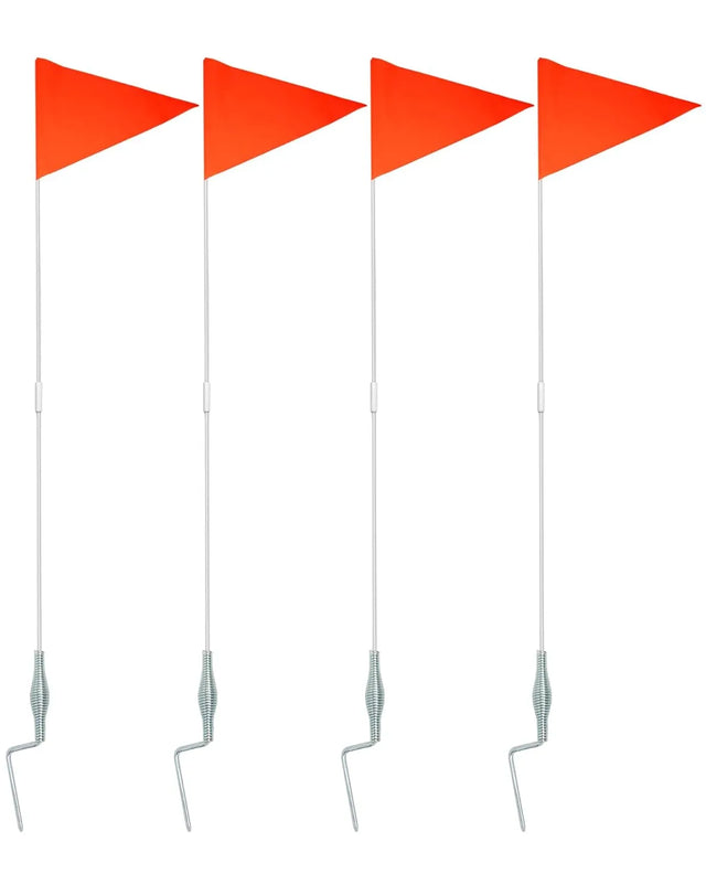 Soccer Corner Flags Set, 4-Pack 60-Inch Football Field Corner Flags - PVC Poles and Polyester Flags, Spike Corner Flag Pole for Soccor Training | Ideal for All Surfaces, Kids & Adults | Match-Ready