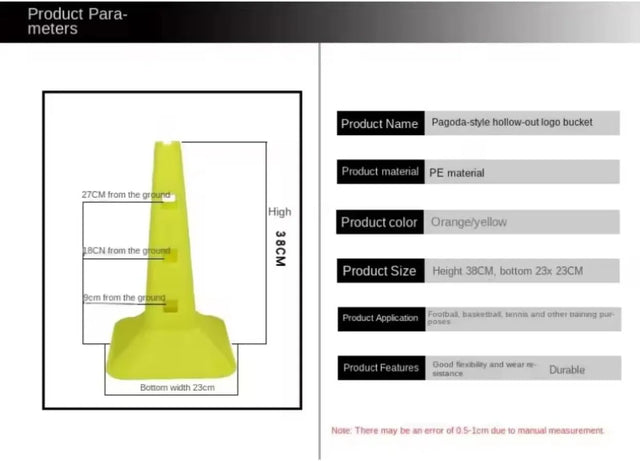 Fitness Training Funnel, Multifunctional Tower Plastic Cone, Infidelity Training | Ideal for All Surfaces, Kids & Adults | Match-Ready | Includes Pump & Needle | Durable & Long-Lasting Performance