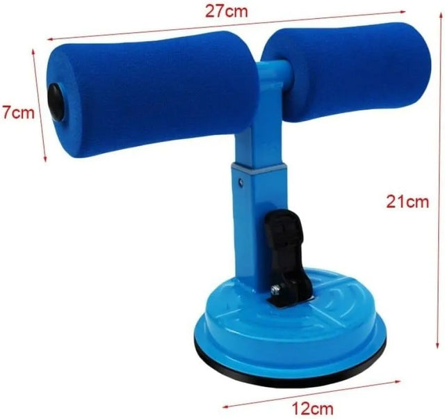 Portable Suction Cup Sit-Up Abdominal Core Home Trainer, Blue | Ideal for All Surfaces, Kids & Adults | Match-Ready | Includes Pump & Needle | Durable & Long-Lasting Performance