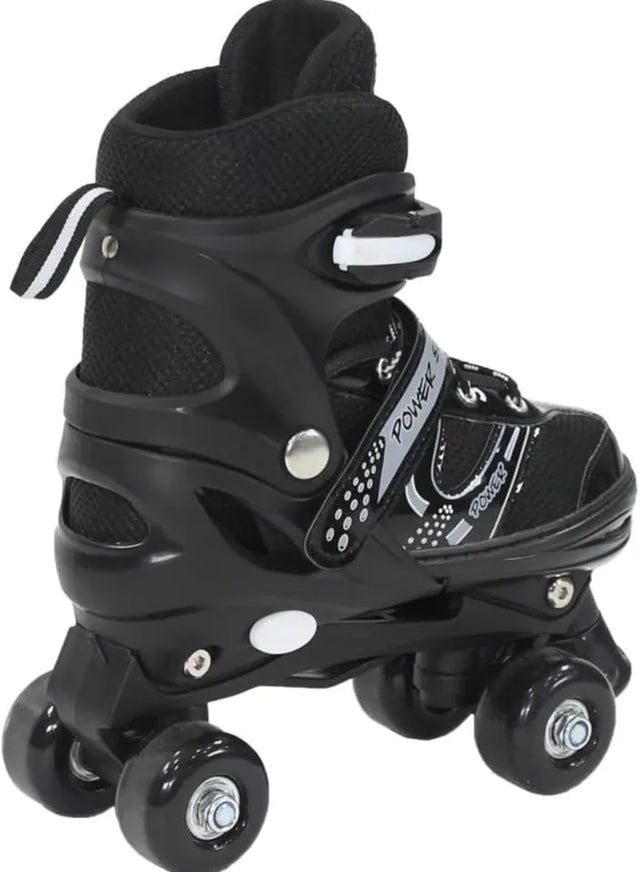 Kids Unisex Adjustable Four Wheel Roller Skating Shoes With Stopper Making it Easier for kids to Balance 238806 | Ideal for All Surfaces, Kids & Adults | Match-Ready | Includes Pump & Needle