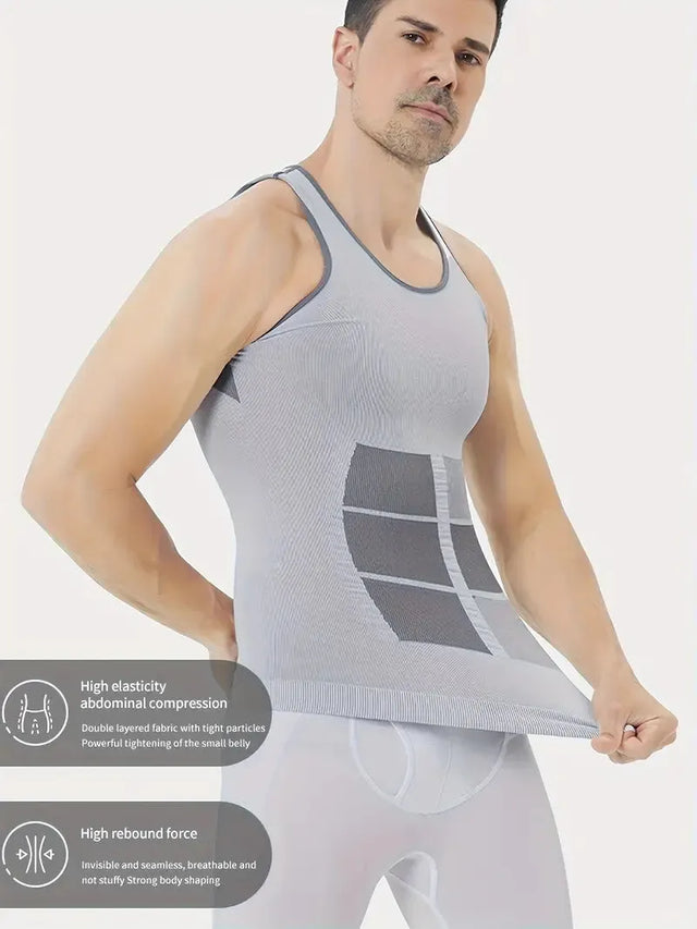 Men’s Shapewear Tank Top – Slimming Shirt for Tummy, Waist & Chest Control – Comfortable & Lightweight Body Shaper with Advanced Design