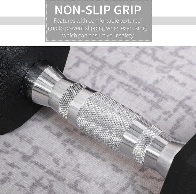 Rubber Dumbbells with Steel Grip