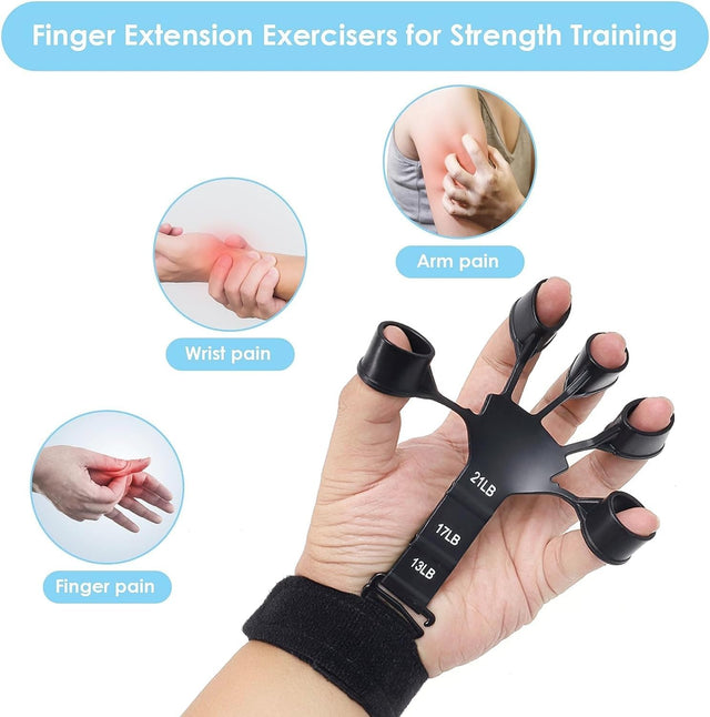Finger Strengthener 1pcs, Grip Strength Trainer, Hand Strengthener for Strength Training, 6 Resistant Level Finger Exerciser | Ideal for All Surfaces, Kids & Adults | Match-Ready | Includes Pump & Needles