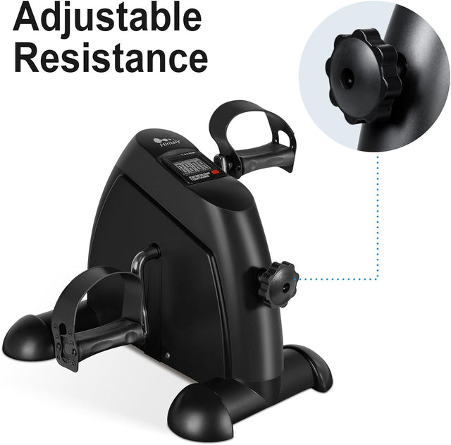 Mini Exercise Bike, himaly Under Desk Bike Pedal Exerciser Portable Foot Cycle Arm & Leg Peddler Machine with LCD Screen Displays | Ideal for All Surfaces, Kids & Adults | Match-Ready | Includes Pump & Needles