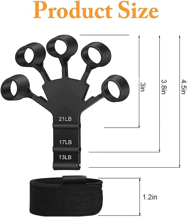 Finger Strengthener 1pcs, Grip Strength Trainer, Hand Strengthener for Strength Training, 6 Resistant Level Finger Exerciser | Ideal for All Surfaces, Kids & Adults | Match-Ready | Includes Pump & Needles
