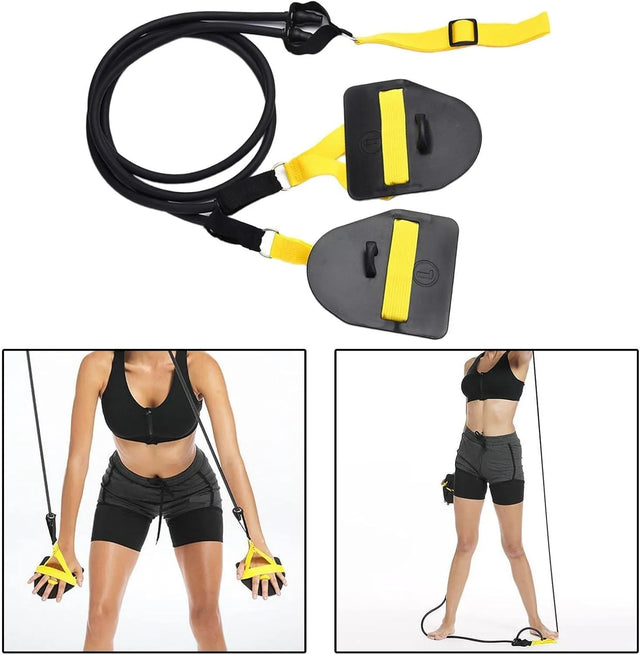 Fitness Resistance Band with Handles, Home Gym Resistance Training, Tension Rope for Abdomen, Waist, Arm, Shoulder, Muscle Toner | Ideal for All Surfaces, Kids & Adults | Match-Ready | Includes Pump