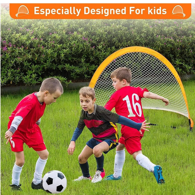4FT Pop Up Soccer Goals Set of 2, Soccer Goals for Backyard for Kids 7-15, Soccer Nets for Backyard, Portable Kids Soccer Goals with Carry bag, Soccer Goals for Backyard for Kids, Toddler Soccer Goals