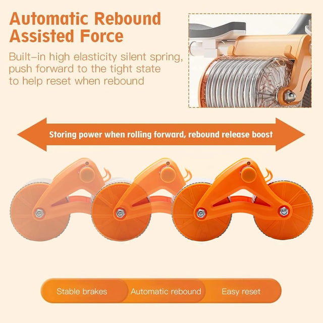 2 Ans 1 Smart AB Wheel Built In Chip Accurate Recording Automatic Rebound Abs Workout Equipment Good Stability Free Thickened Pads Not Hurting The Knees | Ideal for All Surfaces, Kids & Adults