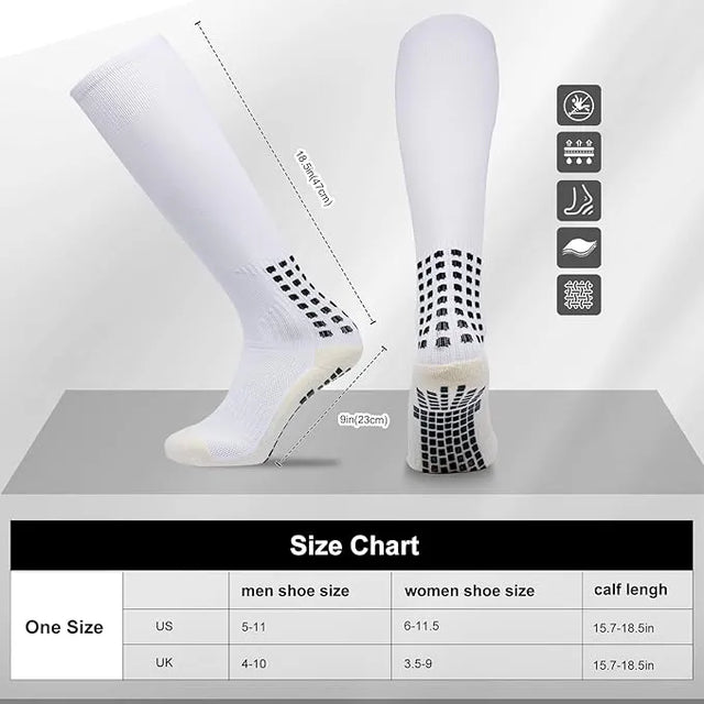 Unisex Adult Grip Soccer Socks for Men Knee soccer socks | Ideal for All Surfaces, Kids & Adults | Match-Ready | Includes Pump & Needle | Durable & Long-Lasting Performance