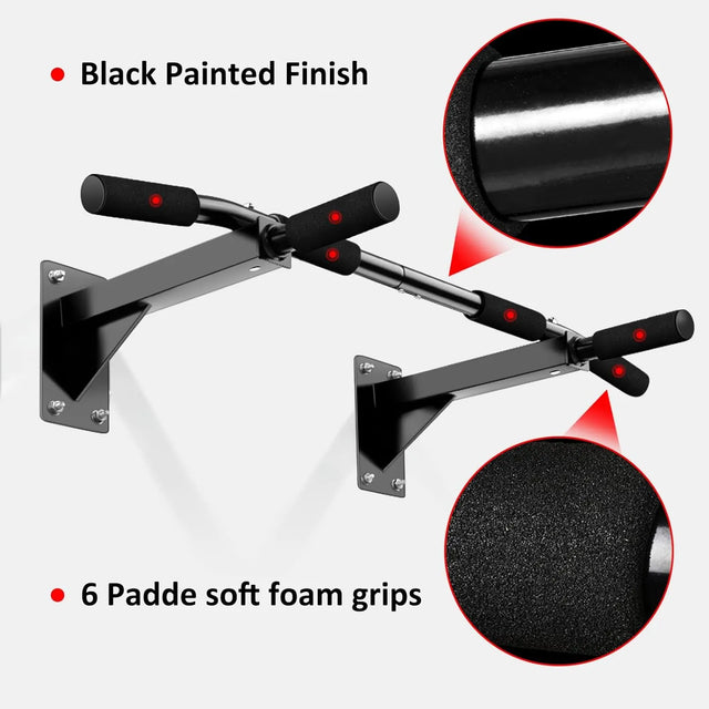 Wall Mounted Pull Up Bar, Strength Training Chin Up Bar, Heavy Duty Pull-UP Bars, Multifunctional Fitness Bar Body Workout Bar for Home Gym Exercise Equipment | Ideal for All Surfaces, Kids & Adults