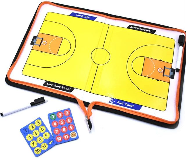 Basketball Coaching Board Erasable Layout Notebook Plays | Ideal for All Surfaces, Kids & Adults | Match-Ready | Includes Pump & Needle | Durable & Long-Lasting Performance