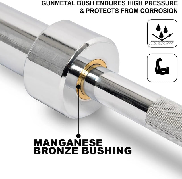 Olympic Barbell Rod Em 216100 Rod 2.2M, Silver | Ideal for All Surfaces, Kids & Adults | Match-Ready | Includes Pump & Needle | Durable & Long-Lasting Performance