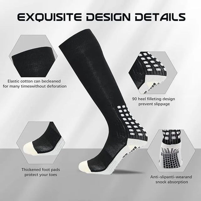 Unisex Adult Grip Soccer Socks for Men Knee soccer socks | Ideal for All Surfaces, Kids & Adults | Match-Ready | Includes Pump & Needle | Durable & Long-Lasting Performance