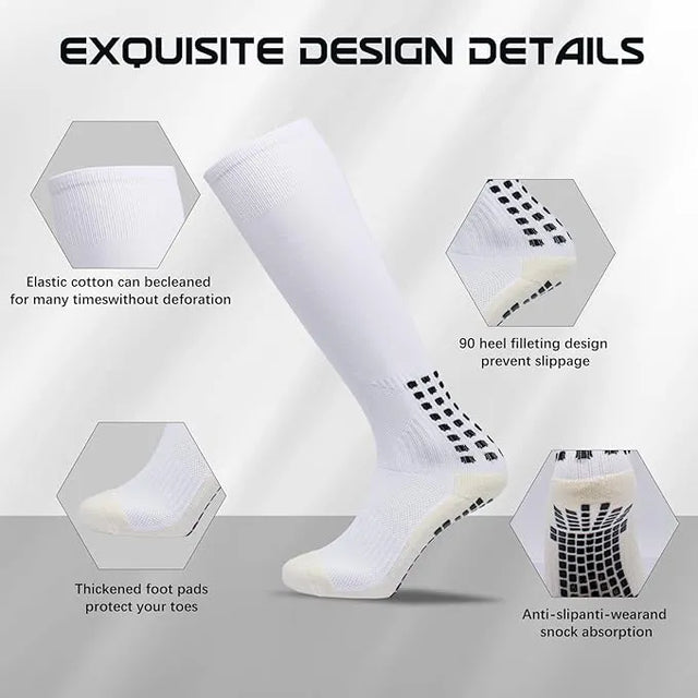 Unisex Adult Grip Soccer Socks for Men Knee soccer socks | Ideal for All Surfaces, Kids & Adults | Match-Ready | Includes Pump & Needle | Durable & Long-Lasting Performance