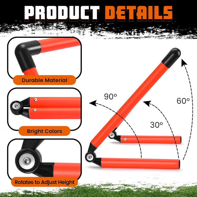 Adjustable Speed Training Hurdles 6' 9' 12' Speed Hurdles Agility Hurdles Jumping Speed Training Fitness Equipment Plyometric Hurdle for Athletes Soccer Basketball Track Field | Ideal for All Surfaces, kids and adults