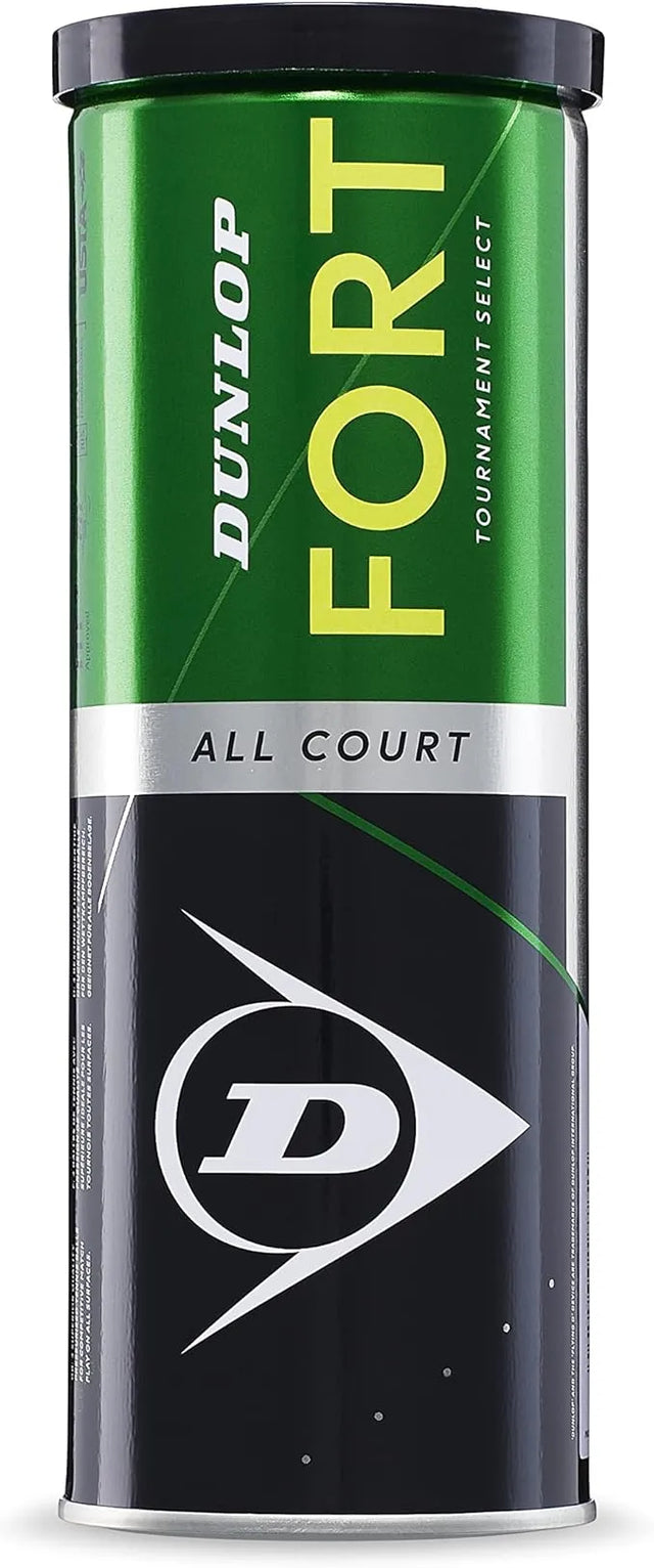 Dunlop Sports Fort All Court Tennis Balls, Set of 3 Piece | Ideal for All Surfaces, Kids & Adults | Match-Ready | Includes Pump & Needle | Durable & Long-Lasting Performance