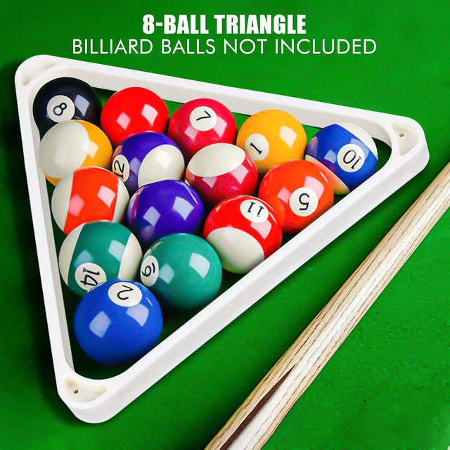 White Plastic Billiard Pool Ball 8-Ball Triangle Racks / 9-Ball Diamond Pool Ball Racks Fit Standard 2-1/4" Billiard Pool Balls, Heavy Duty Eight Ball Triangle Rack | Ideal for All Surfaces, Kids & Adults