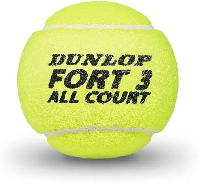 Dunlop Sports Fort All Court Tennis Balls, Set of 3 Piece | Ideal for All Surfaces, Kids & Adults | Match-Ready | Includes Pump & Needle | Durable & Long-Lasting Performance