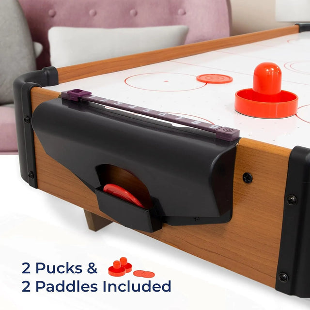 Air Hockey Tabletop Game - Tournament Air Hockey Table Game for Kids - 2 Strikers, 2 Pucks - | Ideal for All Surfaces, Kids & Adults | Match-Ready | Includes Pump & Needle | Durable & Long-Lasting Performance