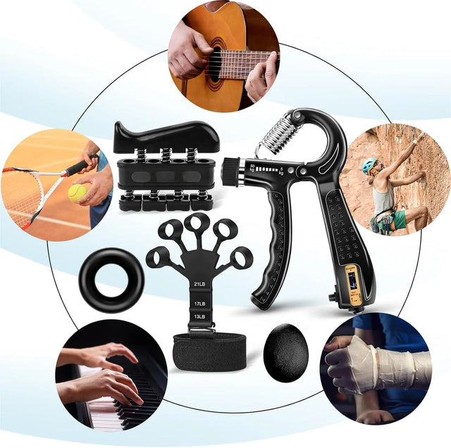 6-Piece Hand Grip Trainer Set 18 x 16 x 8cm 18 x 16 x 8cm | Ideal for All Surfaces, Kids & Adults | Match-Ready | Includes Pump & Needle | Durable & Long-Lasting Performance
