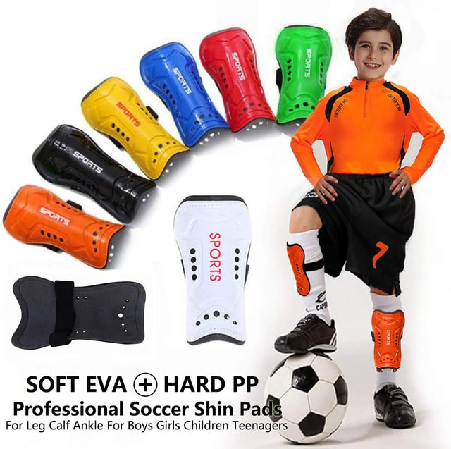 Soccer Shin Guards with Calf Sleeves, Youth Protection Equipment, Boys Girls Kids | Ideal for All Surfaces, Kids & Adults | Match-Ready | Includes Pump & Needle | Durable & Long-Lasting Performance
