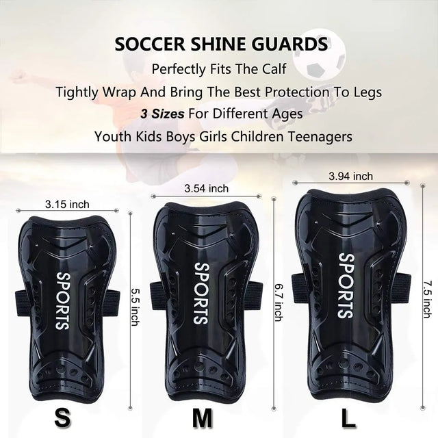 Soccer Shin Guards with Calf Sleeves, Youth Protection Equipment, Boys Girls Kids | Ideal for All Surfaces, Kids & Adults | Match-Ready | Includes Pump & Needle | Durable & Long-Lasting Performance