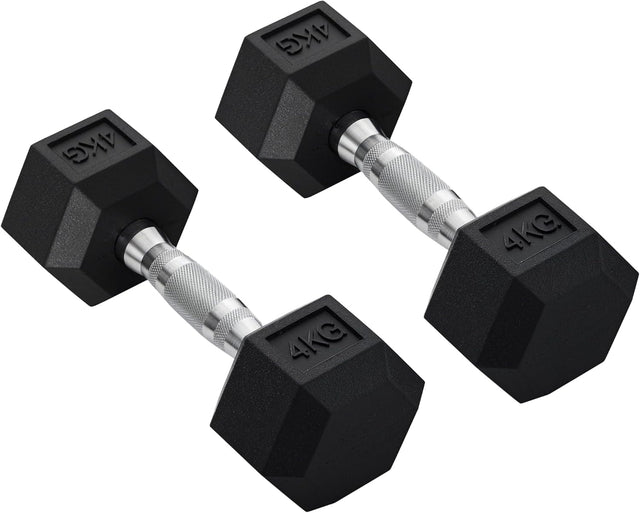 Rubber Dumbbells with Steel Grip