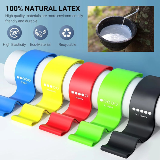 Resistance band,Portable resistance bands for workout,Natural latex material,Heavy duty,5 different resistance levels,For Strength Training & Fitness Workouts, Pilates, Yoga Physical Therapy Fitness