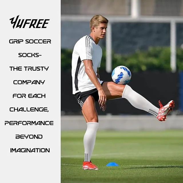 Unisex Adult Grip Soccer Socks for Men Knee soccer socks | Ideal for All Surfaces, Kids & Adults | Match-Ready | Includes Pump & Needle | Durable & Long-Lasting Performance