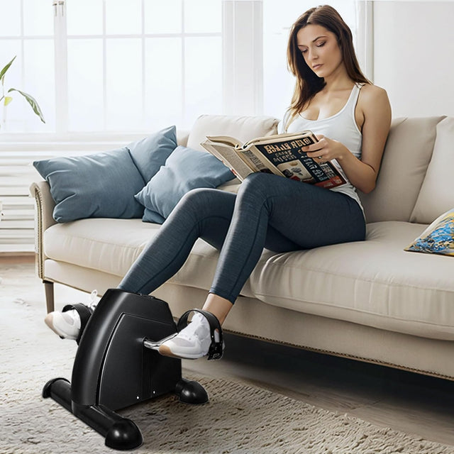 Mini Exercise Bike, himaly Under Desk Bike Pedal Exerciser Portable Foot Cycle Arm & Leg Peddler Machine with LCD Screen Displays | Ideal for All Surfaces, Kids & Adults | Match-Ready | Includes Pump & Needles