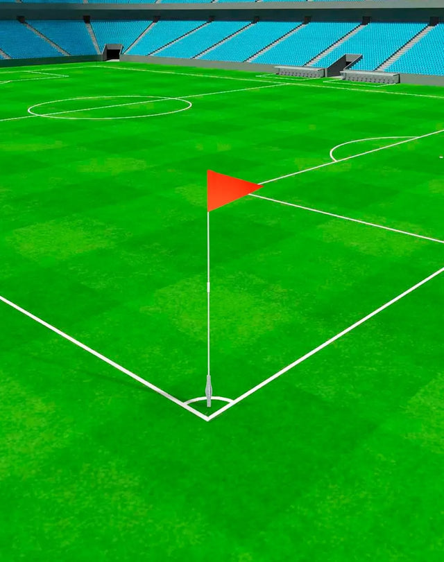 Soccer Corner Flags Set, 4-Pack 60-Inch Football Field Corner Flags - PVC Poles and Polyester Flags, Spike Corner Flag Pole for Soccor Training | Ideal for All Surfaces, Kids & Adults | Match-Ready