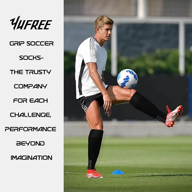 Unisex Adult Grip Soccer Socks for Men Knee soccer socks | Ideal for All Surfaces, Kids & Adults | Match-Ready | Includes Pump & Needle | Durable & Long-Lasting Performance