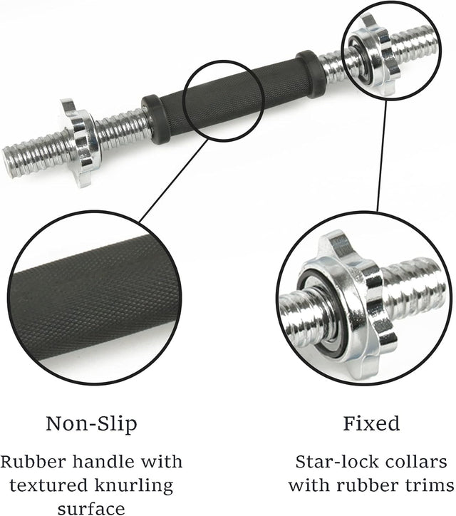 Dumbbell Rubber Handles Chrome Handles, 14-Inch Adjustable Dumbbell Bar Handles bullet points 21615