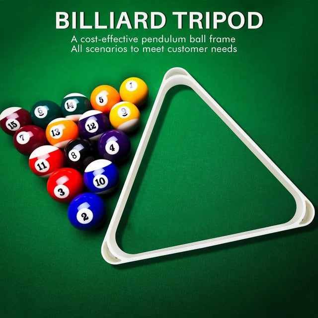 White Plastic Billiard Pool Ball 8-Ball Triangle Racks / 9-Ball Diamond Pool Ball Racks Fit Standard 2-1/4" Billiard Pool Balls, Heavy Duty Eight Ball Triangle Rack | Ideal for All Surfaces, Kids & Adults