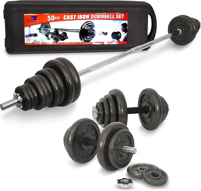50KG Adjustable Dumbbell Set with Black Carry Box ? Heavy-Duty Strength Training Weights | Ideal for All Surfaces, Kids & Adults | Match-Ready | Includes Pump & Needle | Durable & Long-Lasting Performance
