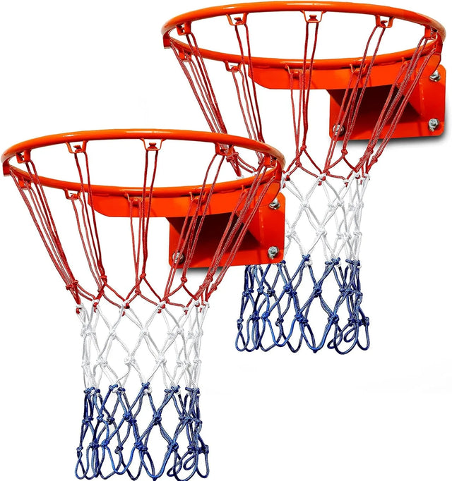 Durable Basketball Net ? 12 Loops Heavy-Duty Replacement Net for Indoor & Outdoor Hoops | Ideal for All Surfaces, Kids & Adults | Match-Ready | Includes Pump & Needle | Durable & Long-Lasting Performance