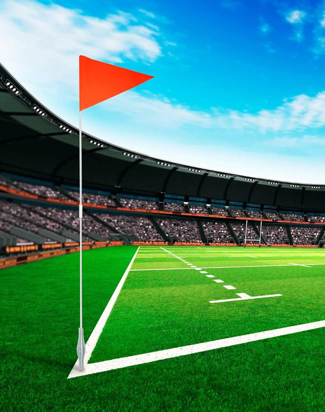Soccer Corner Flags Set, 4-Pack 60-Inch Football Field Corner Flags - PVC Poles and Polyester Flags, Spike Corner Flag Pole for Soccor Training | Ideal for All Surfaces, Kids & Adults | Match-Ready