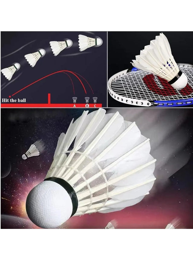 Spall 12-Pack Goose Feather Badminton Shuttlecocks ? Durable & High-Speed Training 2353 | Ideal for All Surfaces, Kids & Adults | Match-Ready | Includes Pump & Needle | Durable & Long-Lasting Performance