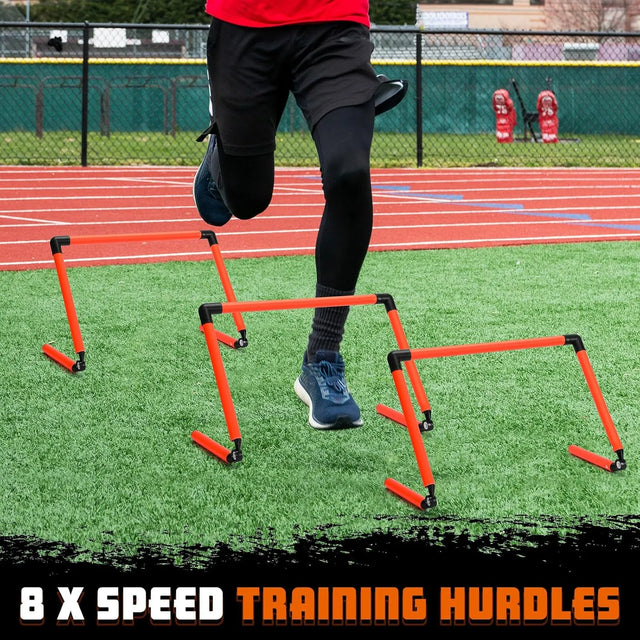 Adjustable Speed Training Hurdles 6' 9' 12' Speed Hurdles Agility Hurdles Jumping Speed Training Fitness Equipment Plyometric Hurdle for Athletes Soccer Basketball Track Field | Ideal for All Surfaces, kids and adults