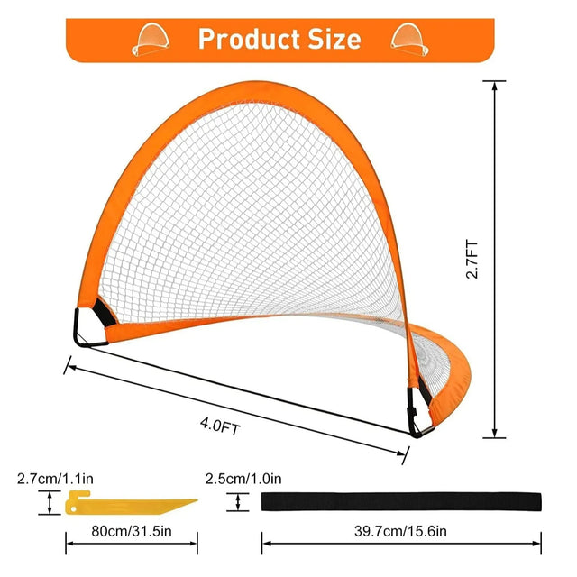 4FT Pop Up Soccer Goals Set of 2, Soccer Goals for Backyard for Kids 7-15, Soccer Nets for Backyard, Portable Kids Soccer Goals with Carry bag, Soccer Goals for Backyard for Kids, Toddler Soccer Goals
