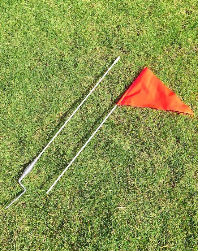 Soccer Corner Flags Set, 4-Pack 60-Inch Football Field Corner Flags - PVC Poles and Polyester Flags, Spike Corner Flag Pole for Soccor Training | Ideal for All Surfaces, Kids & Adults | Match-Ready