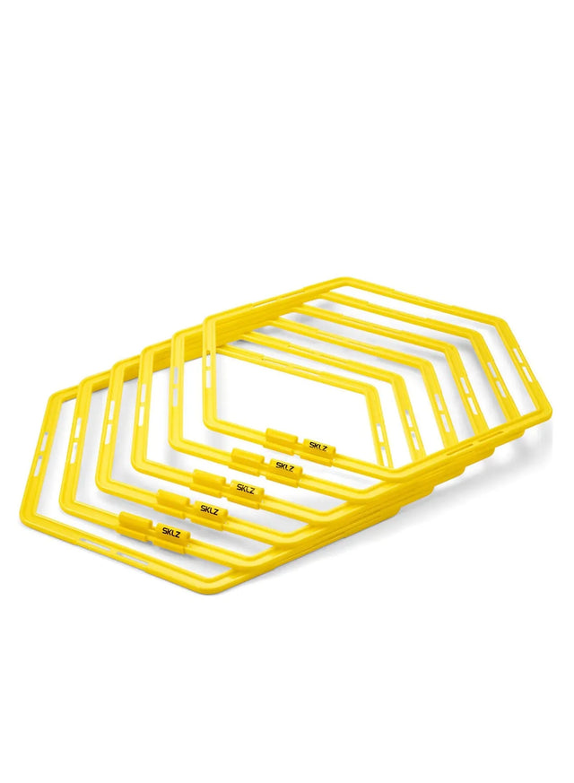 Hexagon Agility Rings For Speed Training And Agility Footwork Training Speed Hurdles Ladder With Carrying Bag 6 Rings Set (TRB52) | Ideal for All Surfaces, Kids & Adults | Match-Ready | Includes Pump